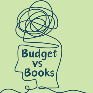 Budget vs books words inside head